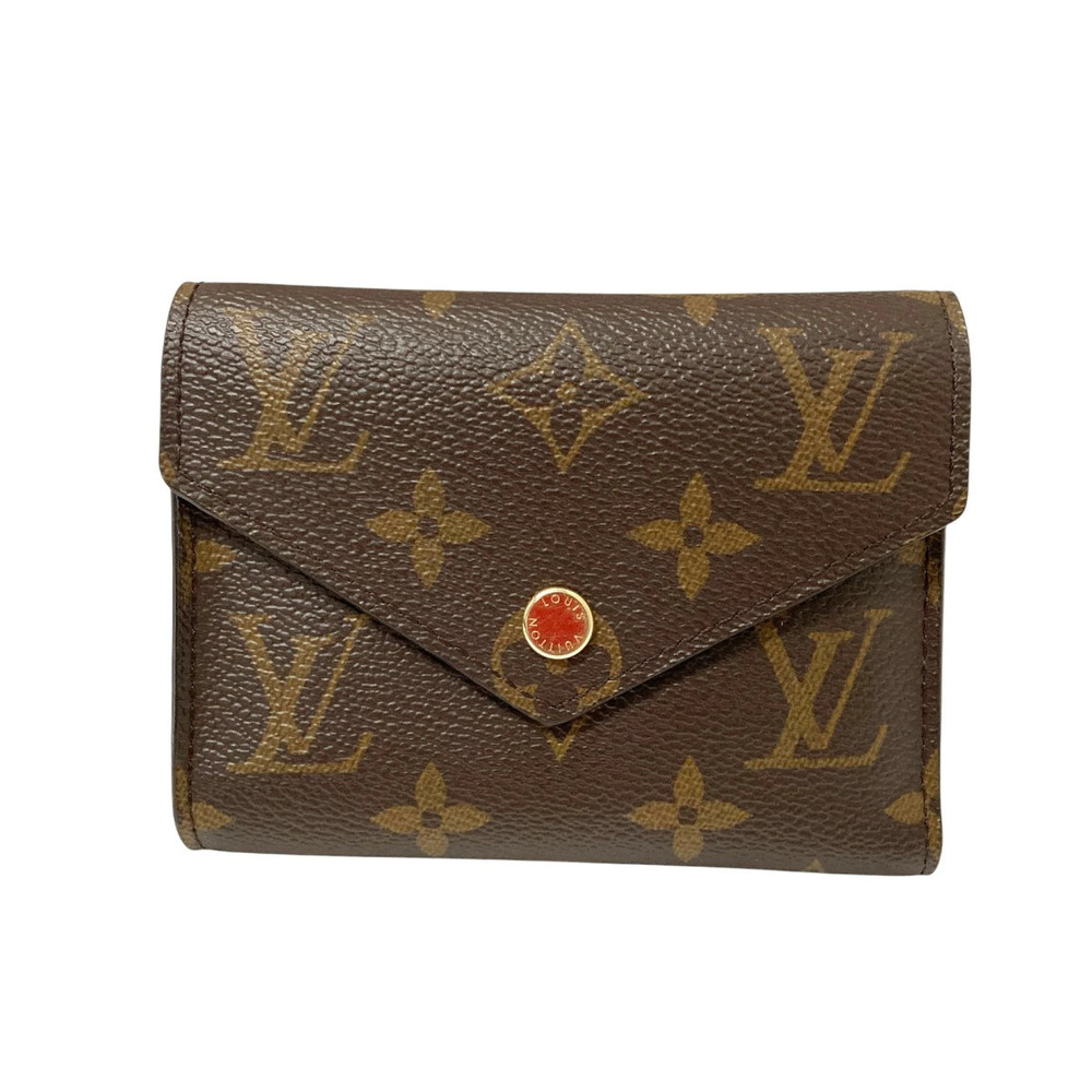 Louis Vuitton Portefeuille Victorine Monogram Wallet Canvas Leather Brown